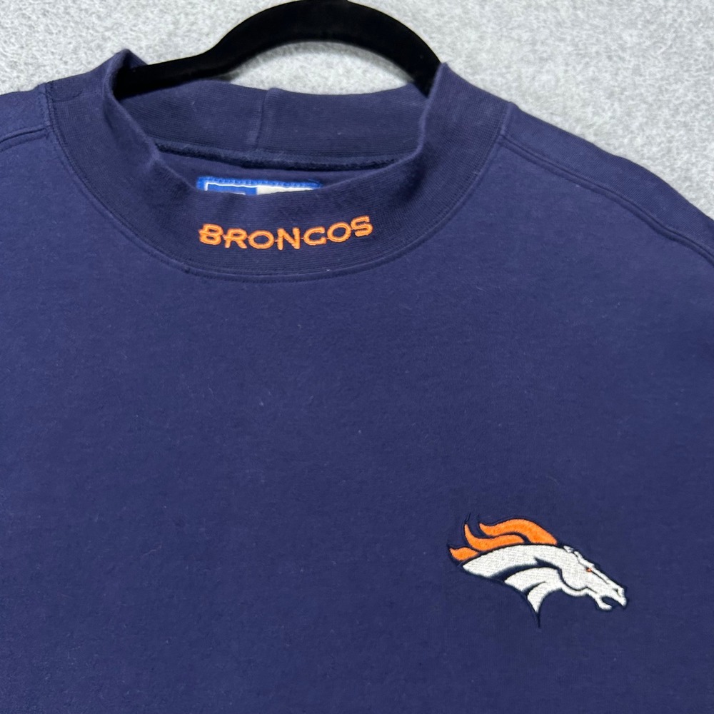 Denver Broncos Starter Long Sleeve Mock Neck Men XXL Navy Sportswear Vintage